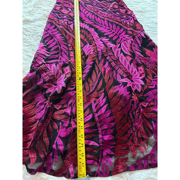 Sam Edelman Black Pink Embroidered Maxi Dress Size 6 NWT MSRP $169 - Picture 5 of 9